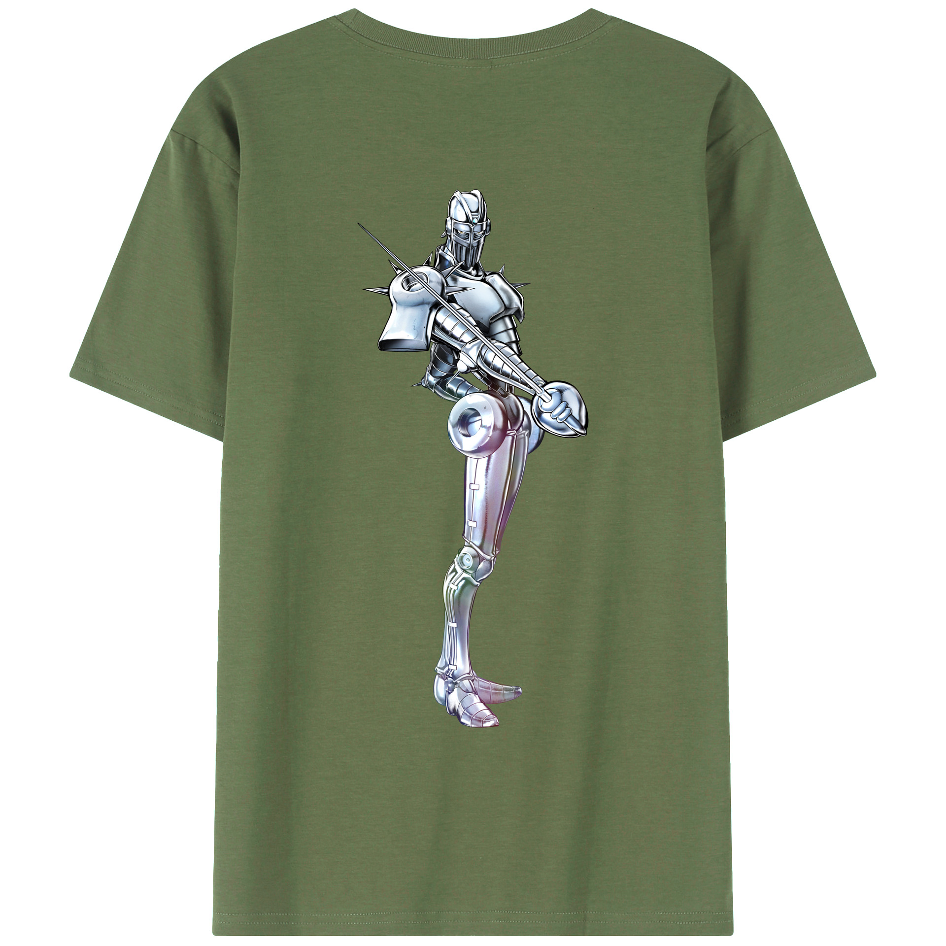 （画像用） ジョジョの奇妙な冒険 ジャン＝ピエール?ポルナレフ JoJo's Bizarre Adventure Jan Pierre Polnareff 綿100％ メンズ半袖Tシャツ（バックプリント） 通気性